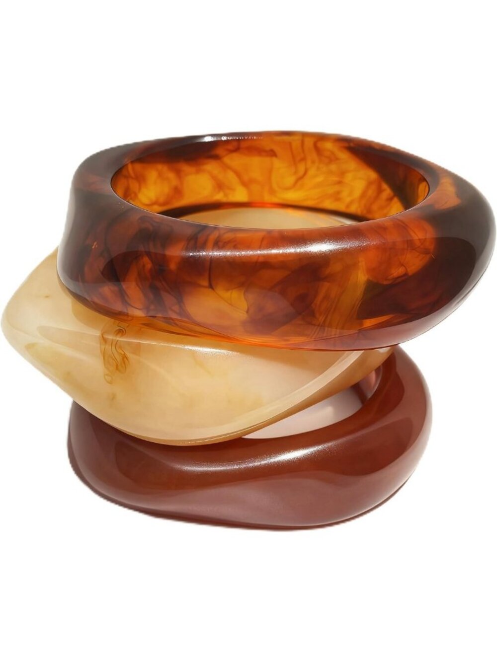 Colorful Chunky Resin Acrylic Bangle Bracelets Set for Women - Statement